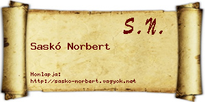 Saskó Norbert névjegykártya